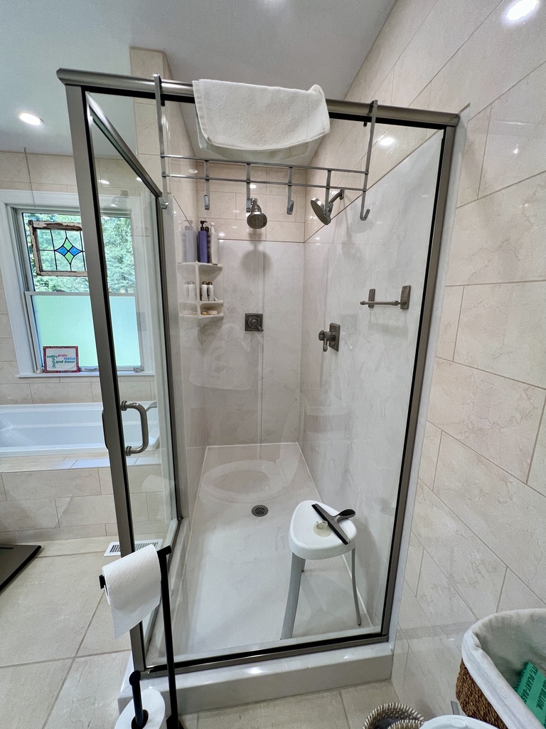 Terrace Park primary bathroom shower before renovation