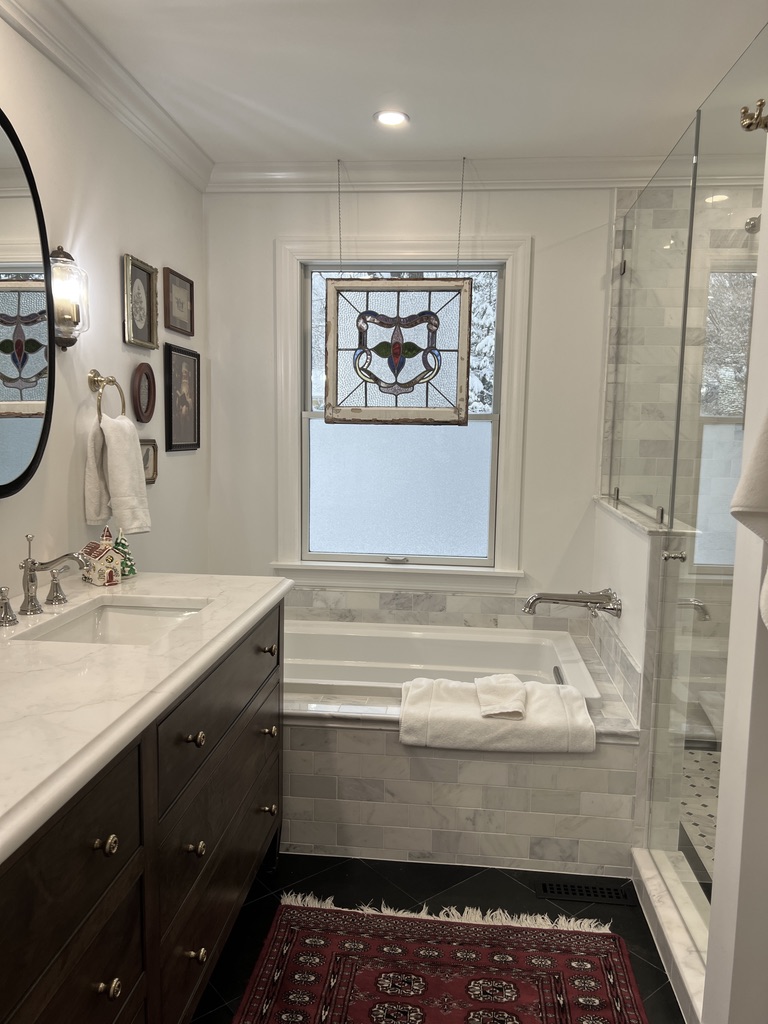 Terrace Park primary bathroom tub after renovation