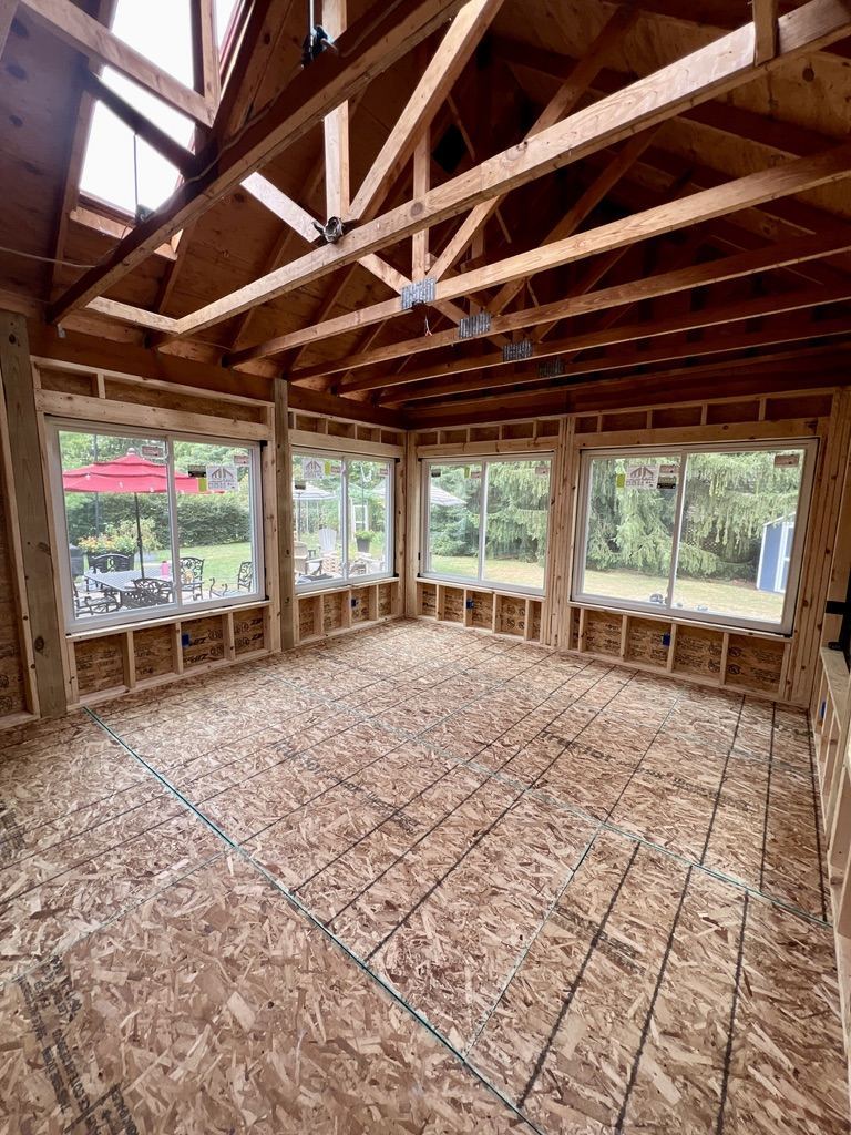 Terrace Park screened porch under construction