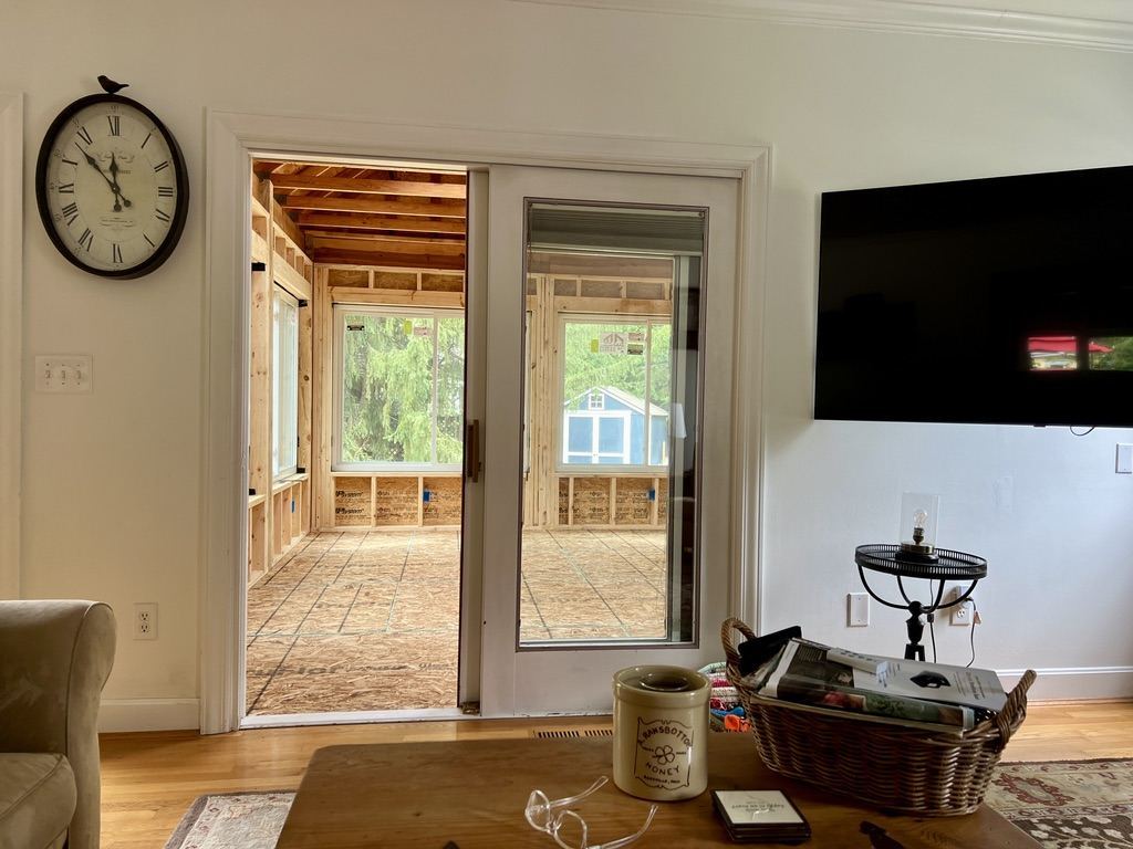 View toward the Terrace Park screened porch before renovation